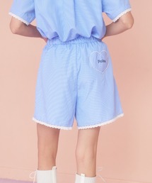 Poika（ポイカ）の「ストライプレース刺繍ショートパンツ（その他パンツ）」