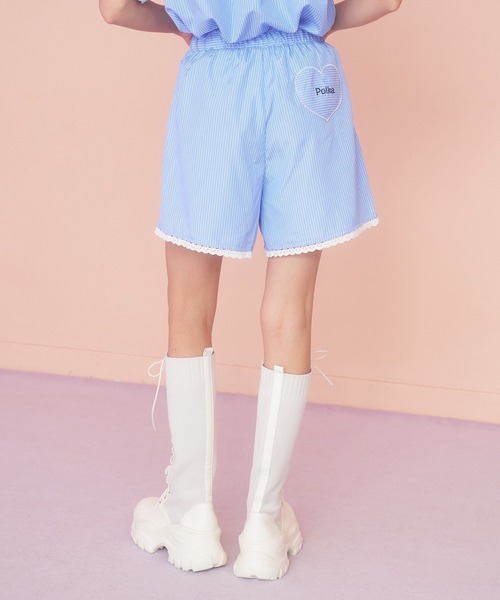 セール】ストライプレース刺繍ショートパンツ（その他パンツ