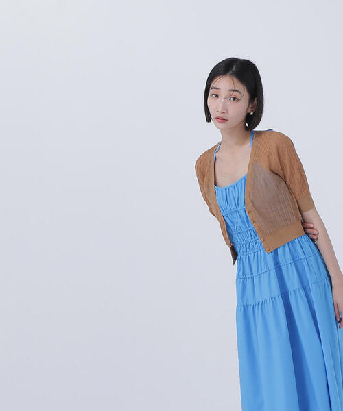 カーディガン 「BLANC」柄編みリブショートカーディガン レディース BLANC】柄編みリブショートカーディガン | NATURAL BEAUTY BASIC