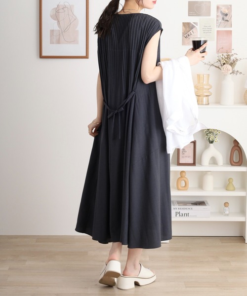ブローディア BRODIAEA アンサンブルワンピース ノースリーブワンピース×メッシュトップスセット （ベージュ） セール】BRODIAEA アンサンブルワンピース ノースリーブ