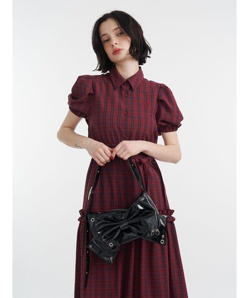 極美品✨】jouetieフリル ロング シャツ ワンピース レッド