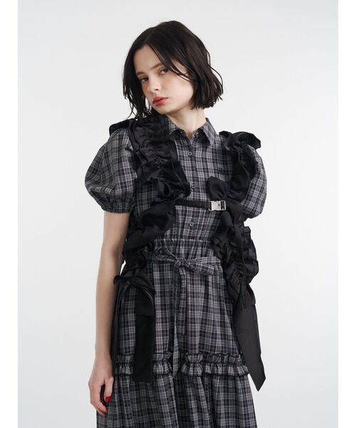 jouetie リボンタイヘムフリルチュニックシャツ ワンピース トップス ジュエティ jouetie リボンタイヘムフリルチュニックシャツ