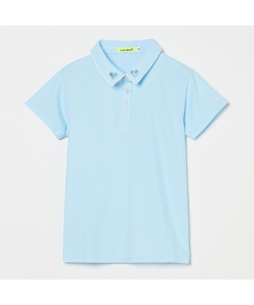 VIVA HEART(ビバハート)の「【VIVA HEART/GOLF】アイスタッチカノコハートカラー半袖シャツ(シャツ/ブラウス・レディース・ネイビー/ピンク/サックスブルー・40)」の11枚目の写真
