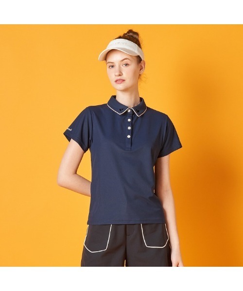 VIVA HEART(ビバハート)の「【VIVA HEART/GOLF】アイスタッチカノコハートカラー半袖シャツ(シャツ/ブラウス・レディース・ネイビー/ピンク/サックスブルー・40)」の4枚目の写真