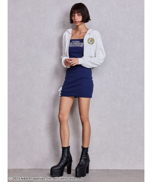 NBA(エヌビーエー)の「NBA STONEスウェットショートパーカー(パーカー・レディース・チャコールグレー/オフホワイト/ライトグレー・FREE)」の18枚目の写真