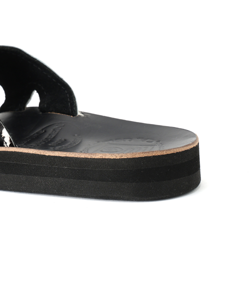 THE SANDALMAN(サンダルマン)の「THE SANDALMAN / サンダルマン 別注 クロムエクセルレザー × カーフヘアー(サンダル・メンズ・ブラック・80/90/70)」の7枚目の写真