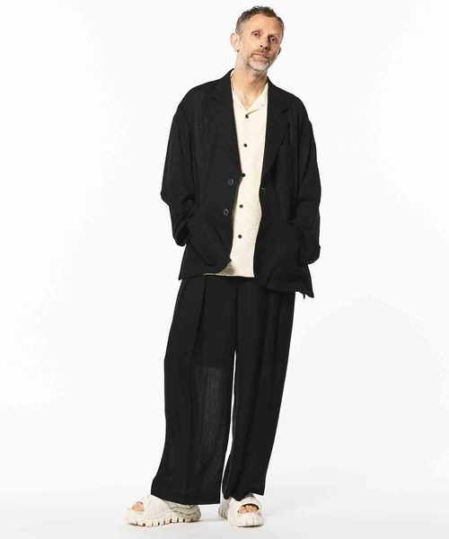 【美品】メゾンスペシャル レイヤリングショートスリーブシャツ ブラック 1 MAISON SPECIAL（メゾンスペシャル）の「《ユニセックスアイテム