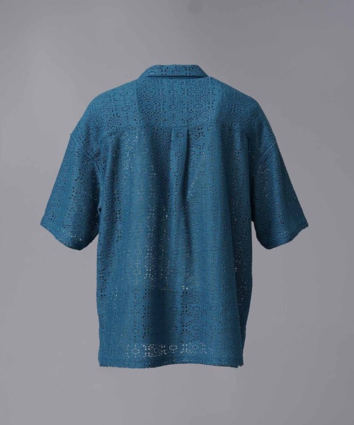 UNISEX》Crochet Like Mesh Prime-Over Short Sleeve Shirt