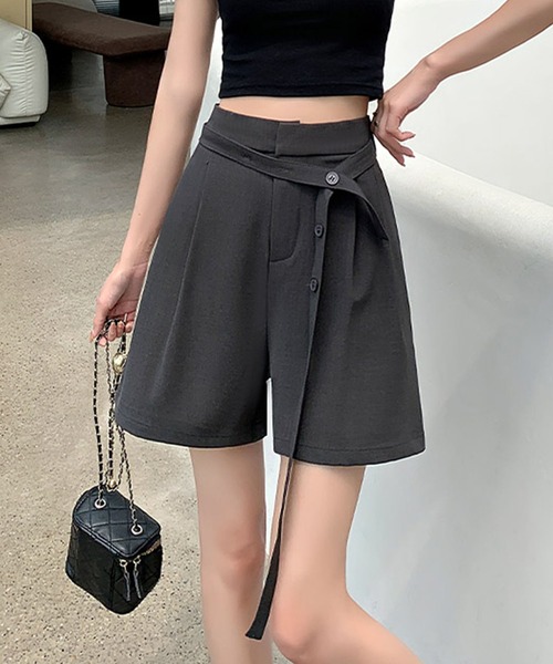 aimoha(アイモハ)の「ボタンリボンベルト付き タックショートパンツ(その他パンツ・レディース・ブラック/ライトベージュ/ダークグレー・LARGE/MEDIUM/SMALL)」の18枚目の写真