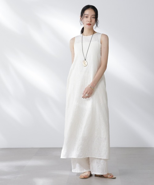 セール】made in india カットワークジャカードワンピース