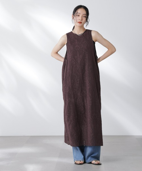 セール】made in india カットワークジャカードワンピース