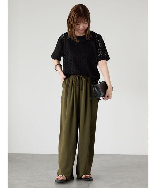 Lugnoncure（ルノンキュール）の「カットレースハーフスリーブトップス（その他トップス・レディース・オフホワイト/ネイビー/ブラック・F）」の8枚目の写真