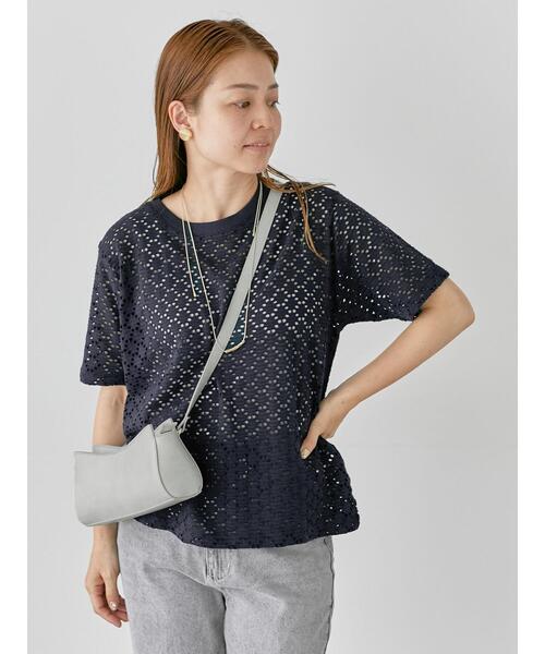 Lugnoncure（ルノンキュール）の「カットレースハーフスリーブトップス（その他トップス・レディース・オフホワイト/ネイビー/ブラック・F）」の12枚目の写真