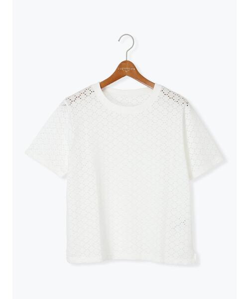 Lugnoncure（ルノンキュール）の「カットレースハーフスリーブトップス（その他トップス・レディース・オフホワイト/ネイビー/ブラック・F）」の14枚目の写真