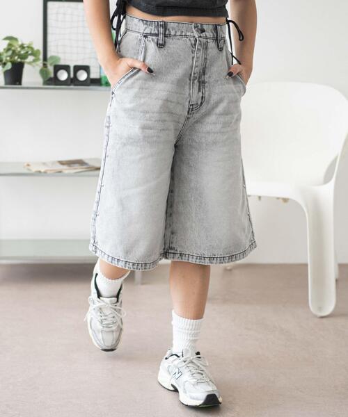 WEGO(ウィゴー)の「WEGO/ロゴスタッズハーフパンツ(デニムパンツ・レディース・グレー/コバルトブルー・SMALL/MEDIUM)」の14枚目の写真