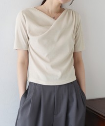 BLUEEAST | 《2サイズ展開/新色追加》ドレープネックリブTシャツ(Tシャツ/カットソー)