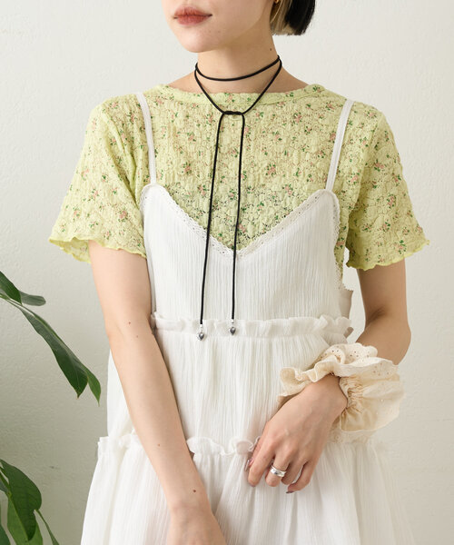 w closet(ダブルクローゼット)の「ハートチャームチョーカー(ネックレス・レディース・ブラック・FREE)」の1枚目の写真