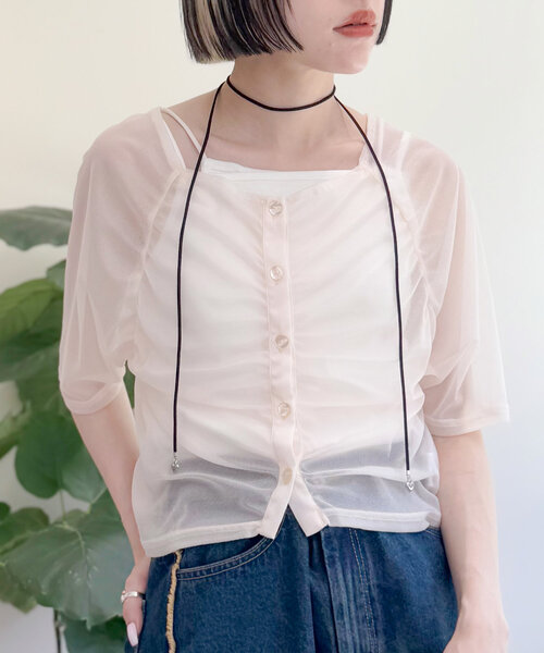 w closet(ダブルクローゼット)の「ハートチャームチョーカー(ネックレス・レディース・ブラック・FREE)」の4枚目の写真