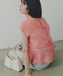 フリル付きピンク長袖シャツ　natural beauty basic 美品】NATURAL BEAUTY BASIC/リボン付きピンク長袖シャツ - メルカリ
