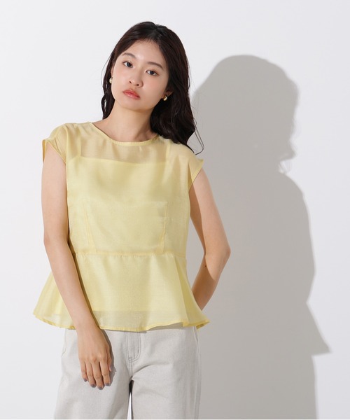 N.（N. Natural Beauty Basic）（エヌエヌナチュラルビューティーベーシック）の「バックリボンシアーブラウス（シャツ/ブラウス・レディース・ピンク/イエロー/ブラック・MEDIUM）」の13枚目の写真