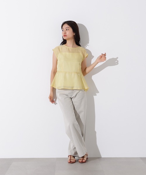 N.（N. Natural Beauty Basic）（エヌエヌナチュラルビューティーベーシック）の「バックリボンシアーブラウス（シャツ/ブラウス・レディース・ピンク/イエロー/ブラック・MEDIUM）」の15枚目の写真