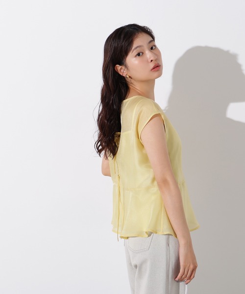N.（N. Natural Beauty Basic）（エヌエヌナチュラルビューティーベーシック）の「バックリボンシアーブラウス（シャツ/ブラウス・レディース・ピンク/イエロー/ブラック・MEDIUM）」の16枚目の写真