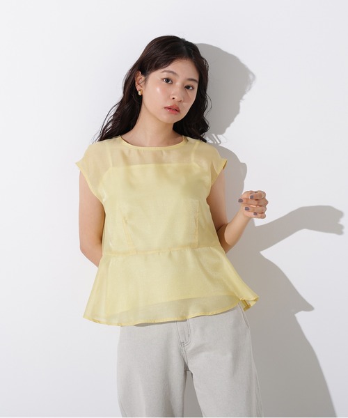 N.（N. Natural Beauty Basic）（エヌエヌナチュラルビューティーベーシック）の「バックリボンシアーブラウス（シャツ/ブラウス・レディース・ピンク/イエロー/ブラック・MEDIUM）」の18枚目の写真