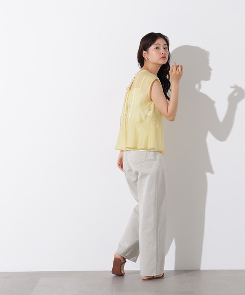 N.（N. Natural Beauty Basic）（エヌエヌナチュラルビューティーベーシック）の「バックリボンシアーブラウス（シャツ/ブラウス・レディース・ピンク/イエロー/ブラック・MEDIUM）」の19枚目の写真