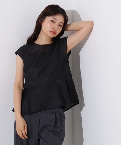 N.（N. Natural Beauty Basic）（エヌエヌナチュラルビューティーベーシック）の「バックリボンシアーブラウス（シャツ/ブラウス・レディース・ピンク/イエロー/ブラック・MEDIUM）」の4枚目の写真