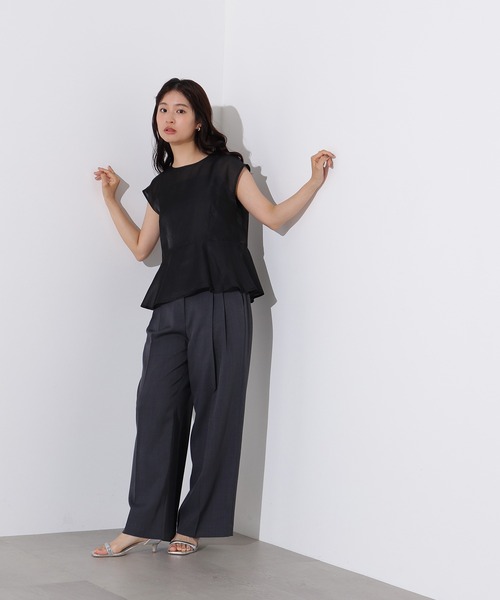 N.（N. Natural Beauty Basic）（エヌエヌナチュラルビューティーベーシック）の「バックリボンシアーブラウス（シャツ/ブラウス・レディース・ピンク/イエロー/ブラック・MEDIUM）」の5枚目の写真