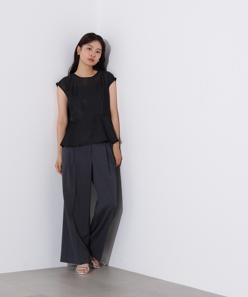 N.（N. Natural Beauty Basic）（エヌエヌナチュラルビューティーベーシック）の「バックリボンシアーブラウス（シャツ/ブラウス・レディース・ピンク/イエロー/ブラック・MEDIUM）」の6枚目の写真