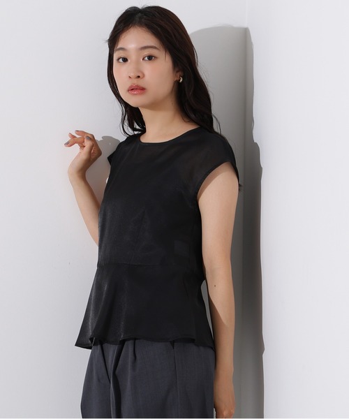 N.（N. Natural Beauty Basic）（エヌエヌナチュラルビューティーベーシック）の「バックリボンシアーブラウス（シャツ/ブラウス・レディース・ピンク/イエロー/ブラック・MEDIUM）」の7枚目の写真