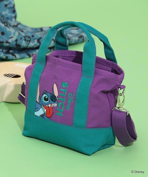Disney（ディズニー）の「MILKFED./STITCH/TOTE（ショルダーバッグ・レディース・ネイビー/パープル・ONE SIZE）」の2枚目の写真
