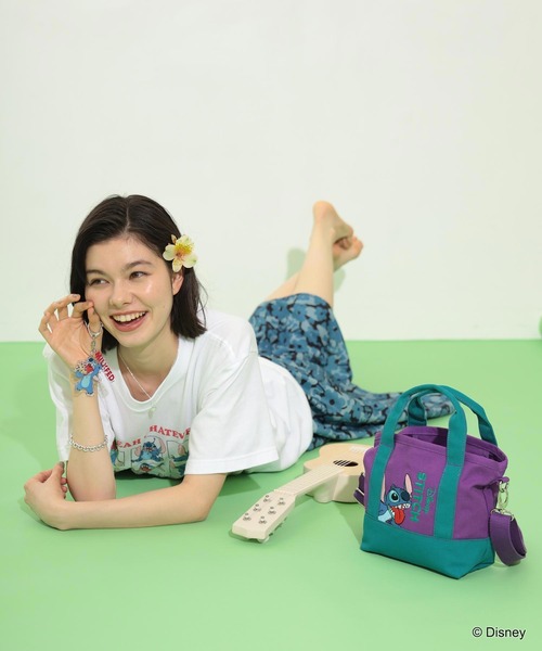Disney（ディズニー）の「MILKFED./STITCH/TOTE（ショルダーバッグ・レディース・ネイビー/パープル・ONE SIZE）」の3枚目の写真