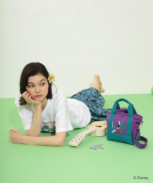 Disney（ディズニー）の「MILKFED./STITCH/TOTE（ショルダーバッグ・レディース・ネイビー/パープル・ONE SIZE）」の4枚目の写真