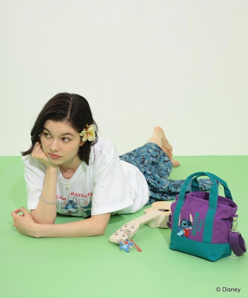 Disney（ディズニー）の「MILKFED./STITCH/TOTE（ショルダーバッグ・レディース・ネイビー/パープル・ONE SIZE）」の5枚目の写真