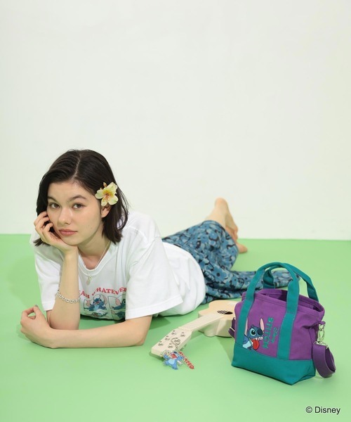 Disney（ディズニー）の「MILKFED./STITCH/TOTE（ショルダーバッグ・レディース・ネイビー/パープル・ONE SIZE）」の6枚目の写真