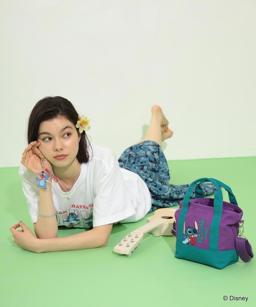 Disney（ディズニー）の「MILKFED./STITCH/TOTE（ショルダーバッグ・レディース・ネイビー/パープル・ONE SIZE）」の7枚目の写真