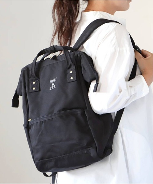 anello GRANDE(アネログランデ)の「anello GRANDE アネログランデ 軽量撥水杢ポリSPS 口金リュック R GU-B3013(バックパック/リュック・レディース・ネイビー/ライトグレー/ベージュ/ブラック/グレー/ピンク・FREE)」の2枚目の写真