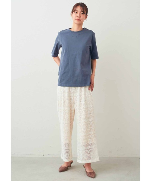 IEDIT（イディット）の「ＩＥＤＩＴ　カットソーレースでらくちん＆涼やかなレースパンツ（その他パンツ・レディース・ホワイト/ブラック・LL/3L/M/L/4L/S）」の3枚目の写真