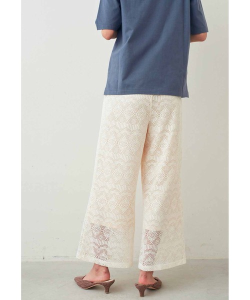 IEDIT（イディット）の「ＩＥＤＩＴ　カットソーレースでらくちん＆涼やかなレースパンツ（その他パンツ・レディース・ホワイト/ブラック・LL/3L/M/L/4L/S）」の8枚目の写真