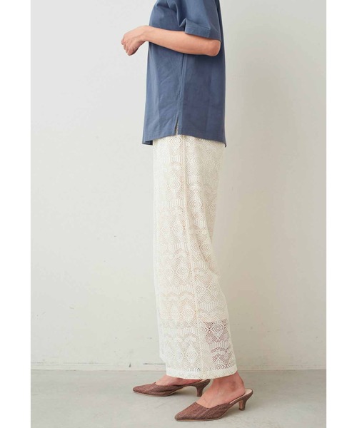 IEDIT（イディット）の「ＩＥＤＩＴ　カットソーレースでらくちん＆涼やかなレースパンツ（その他パンツ・レディース・ホワイト/ブラック・LL/3L/M/L/4L/S）」の7枚目の写真