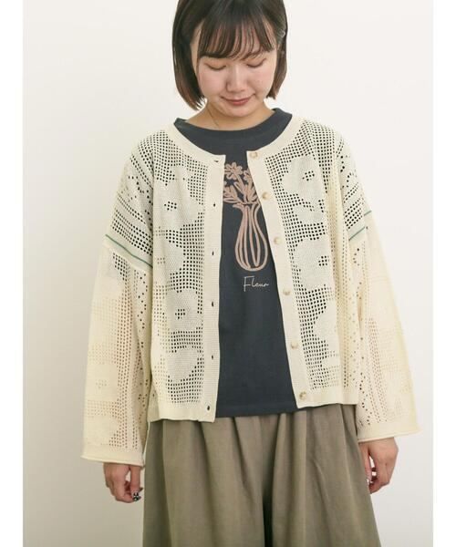 Samansa Mos2（サマンサ モスモス）の「花瓶柄コード刺繍Tシャツ（Tシャツ/カットソー・レディース・ブラック/ベージュ/オフホワイト・F）」の16枚目の写真