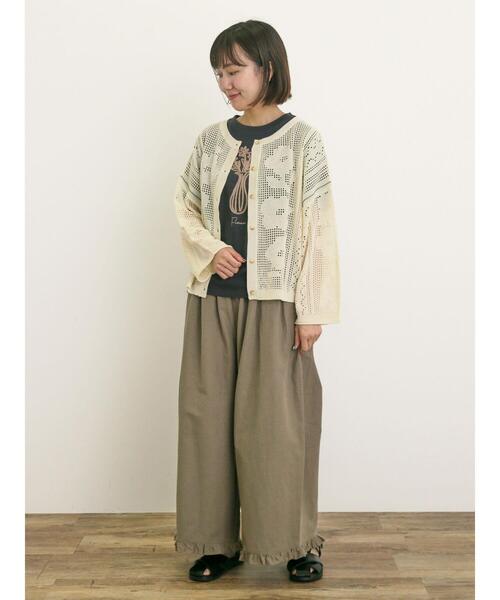 Samansa Mos2（サマンサ モスモス）の「花瓶柄コード刺繍Tシャツ（Tシャツ/カットソー・レディース・ブラック/ベージュ/オフホワイト・F）」の6枚目の写真