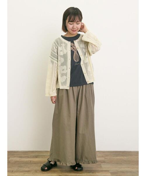Samansa Mos2（サマンサ モスモス）の「花瓶柄コード刺繍Tシャツ（Tシャツ/カットソー・レディース・ブラック/ベージュ/オフホワイト・F）」の7枚目の写真