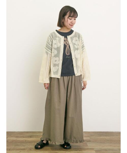 Samansa Mos2（サマンサ モスモス）の「花瓶柄コード刺繍Tシャツ（Tシャツ/カットソー・レディース・ブラック/ベージュ/オフホワイト・F）」の8枚目の写真