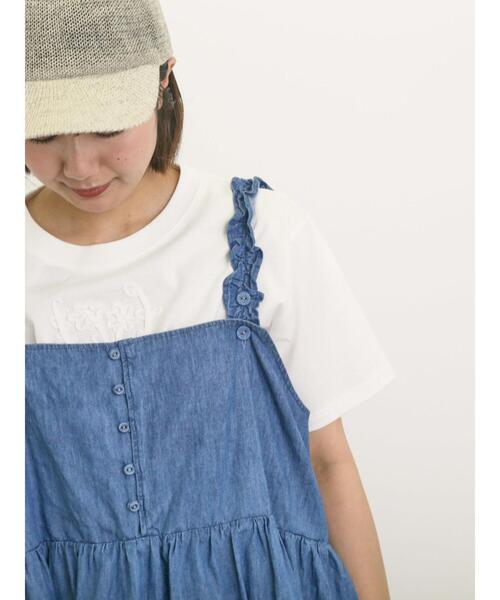 Samansa Mos2（サマンサ モスモス）の「花瓶柄コード刺繍Tシャツ（Tシャツ/カットソー・レディース・ブラック/ベージュ/オフホワイト・F）」の5枚目の写真