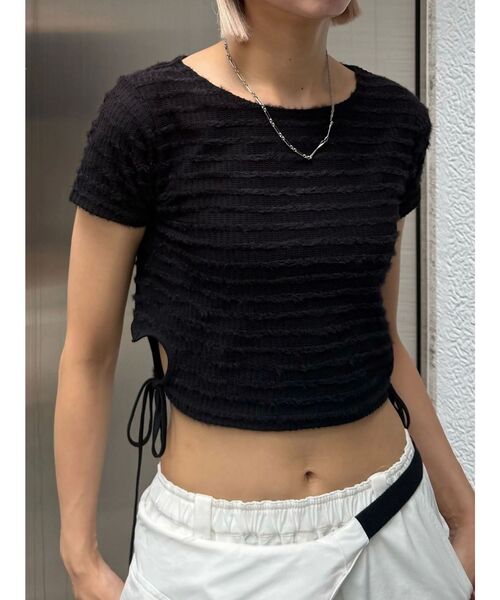 EMODA（エモダ）の「サイドハートオープントップス（Tシャツ/カットソー・レディース・ブルー/ホワイト/ブラック・FREE）」の22枚目の写真