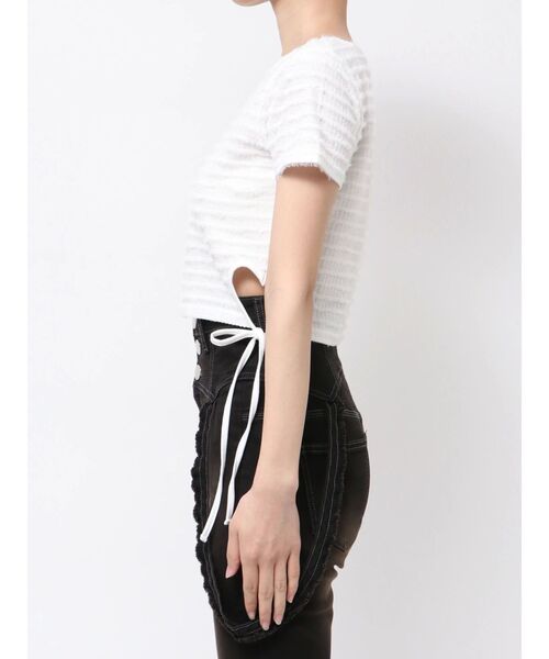 EMODA（エモダ）の「サイドハートオープントップス（Tシャツ/カットソー・レディース・ブルー/ホワイト/ブラック・FREE）」の12枚目の写真