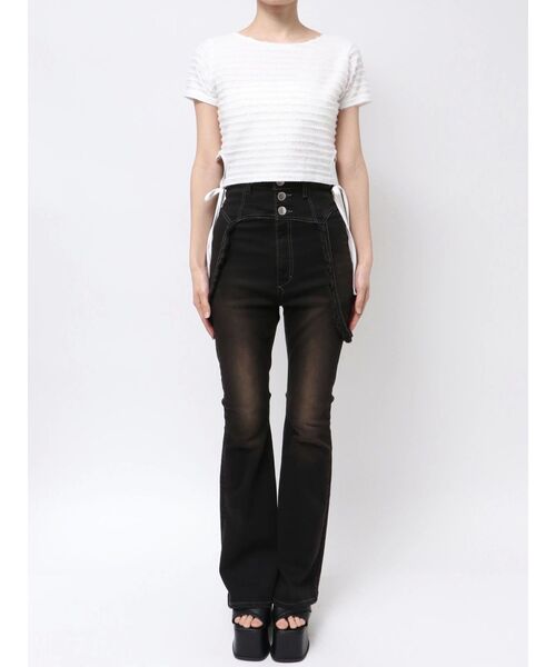 EMODA（エモダ）の「サイドハートオープントップス（Tシャツ/カットソー・レディース・ブルー/ホワイト/ブラック・FREE）」の18枚目の写真